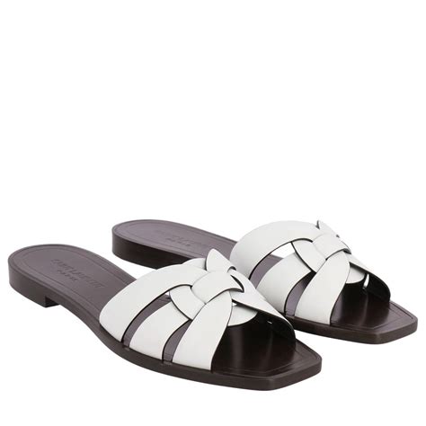 ysl tribute sandals white